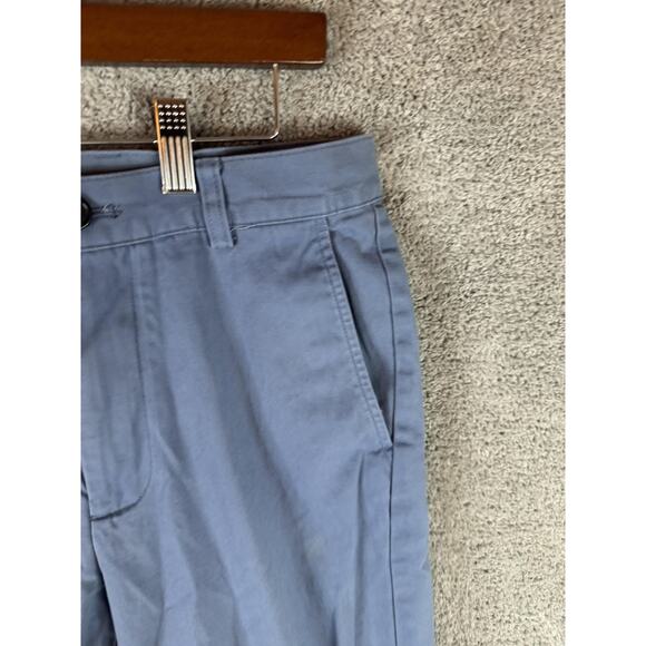 Brooks Brothers 346 Pants Mens 30x30 Blue Chino Casual Flat Front Straight Fit - Picture 3 of 16